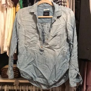 American Eagle Chambray half-button down shirt